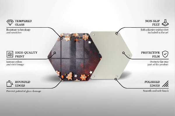 Üveg vágódeszka Mézeskalács karácsony