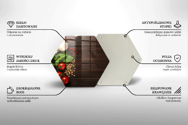 Üveg vágódeszka Zöldségek az asztalon