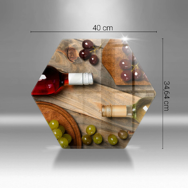 Üveg vágódeszka Borosüvegek és szőlő