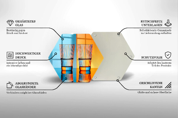 Üveg vágódeszka Két pohár vizet