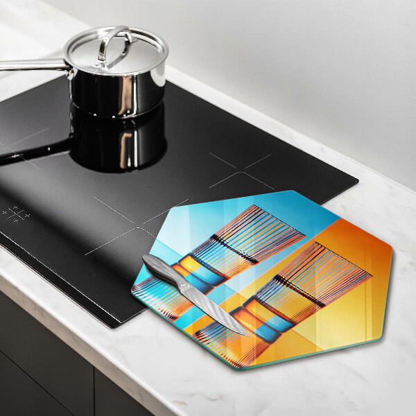 Üveg vágódeszka Két pohár vizet