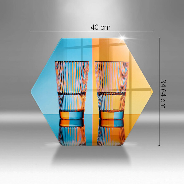 Üveg vágódeszka Két pohár vizet