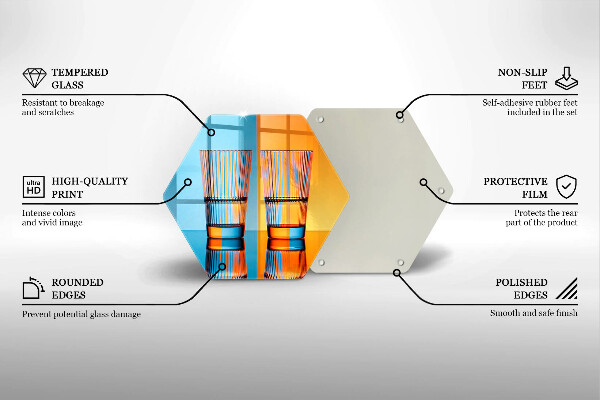 Üveg vágódeszka Két pohár vizet