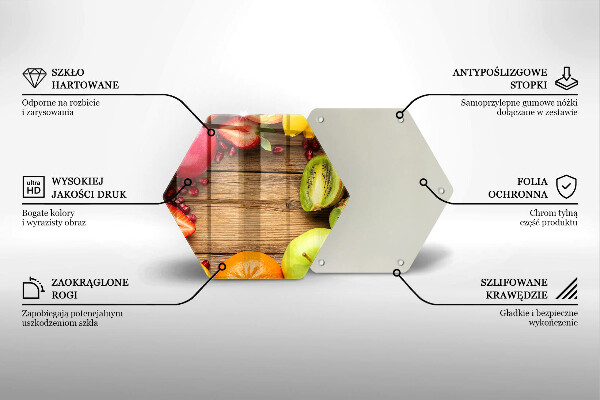 Üveg vágódeszka Friss gyümölcs