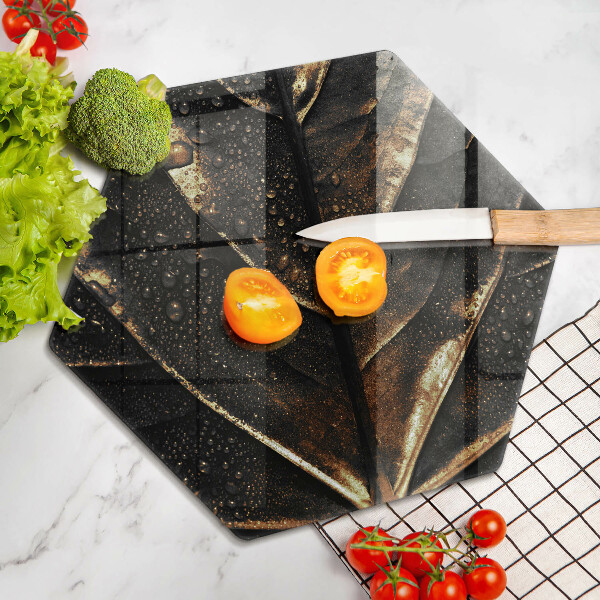 Üveg vágódeszka Aranylemez