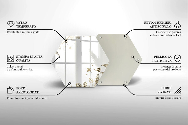 Üveg vágódeszka Téli díszek