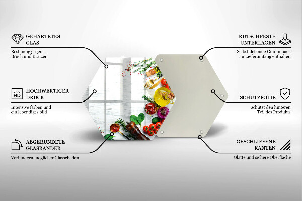 Üveg vágódeszka Zöldségek és fűszerek