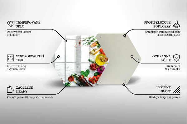 Üveg vágódeszka Zöldségek és fűszerek