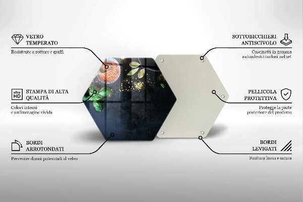 Üveg vágódeszka Fűszertálak