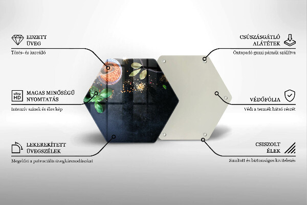 Üveg vágódeszka Fűszertálak