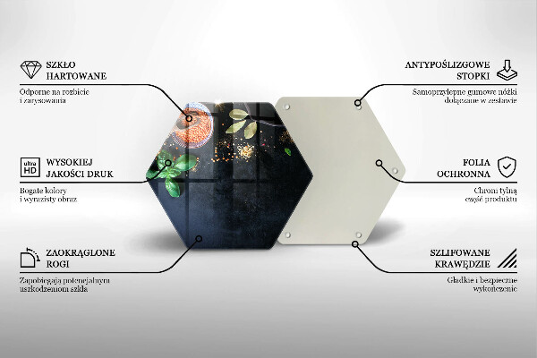 Üveg vágódeszka Fűszertálak