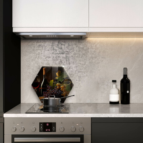 Üveg vágódeszka Pohár bor és szőlő