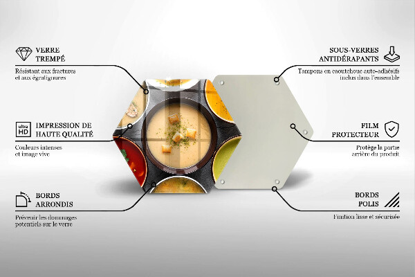 Üveg vágódeszka Színes levesek