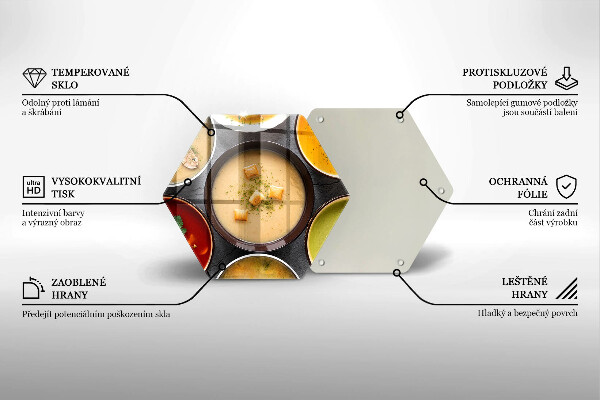 Üveg vágódeszka Színes levesek