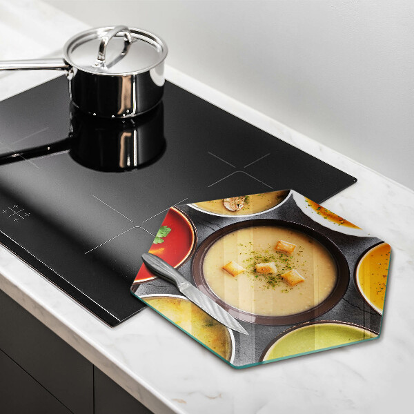 Üveg vágódeszka Színes levesek