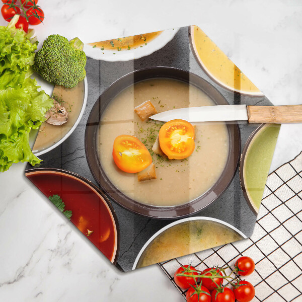 Üveg vágódeszka Színes levesek