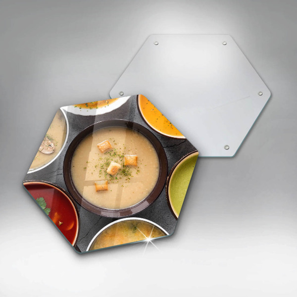 Üveg vágódeszka Színes levesek