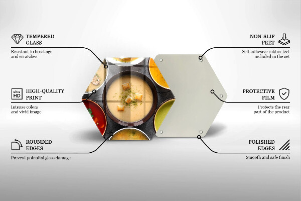 Üveg vágódeszka Színes levesek