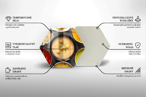 Üveg vágódeszka Színes levesek