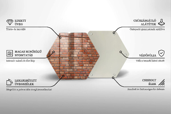 Üveg vágódeszka Téglafal fal