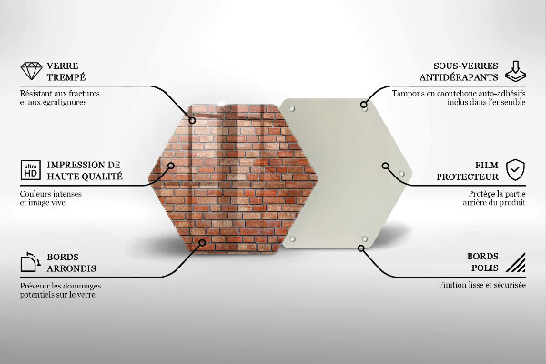 Üveg vágódeszka Téglafal fal