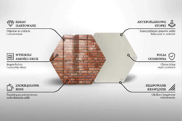 Üveg vágódeszka Téglafal fal