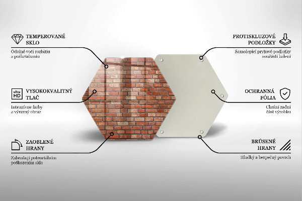 Üveg vágódeszka Téglafal fal