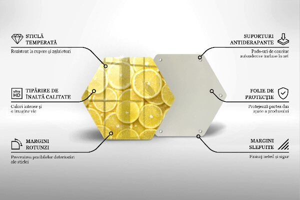 Üveg vágódeszka Citrom gyümölcs