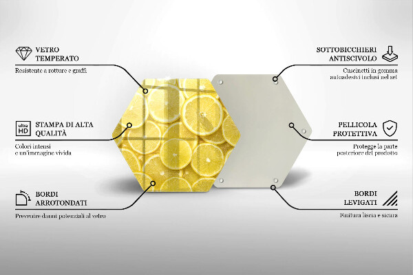 Üveg vágódeszka Citrom gyümölcs