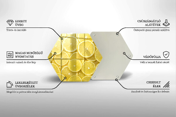 Üveg vágódeszka Citrom gyümölcs