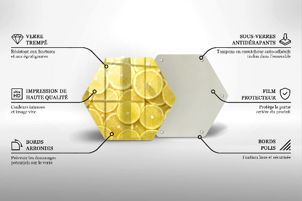Üveg vágódeszka Citrom gyümölcs