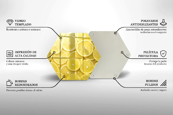 Üveg vágódeszka Citrom gyümölcs