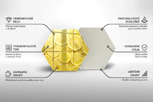 Üveg vágódeszka Citrom gyümölcs