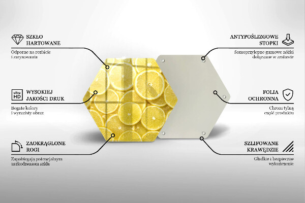 Üveg vágódeszka Citrom gyümölcs