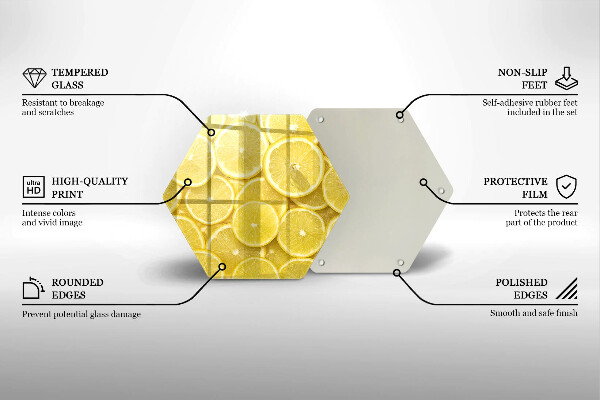 Üveg vágódeszka Citrom gyümölcs