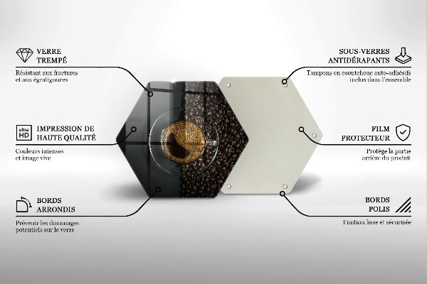 Üveg vágódeszka Kávé és bab