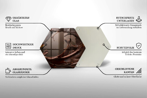 Üveg vágódeszka Folyékony csokoládé