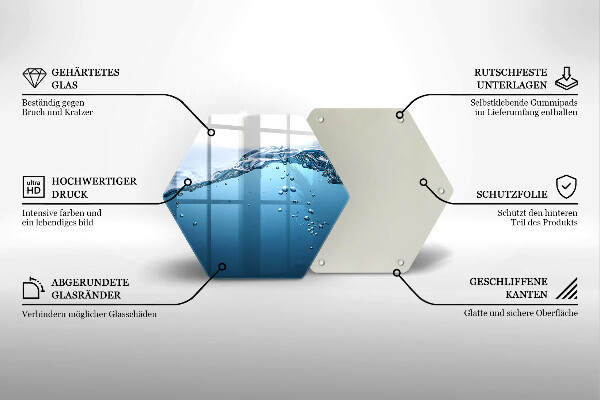 Üveg vágódeszka Nyílt víz