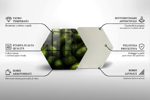 Üveg vágódeszka Avokádó gyümölcs