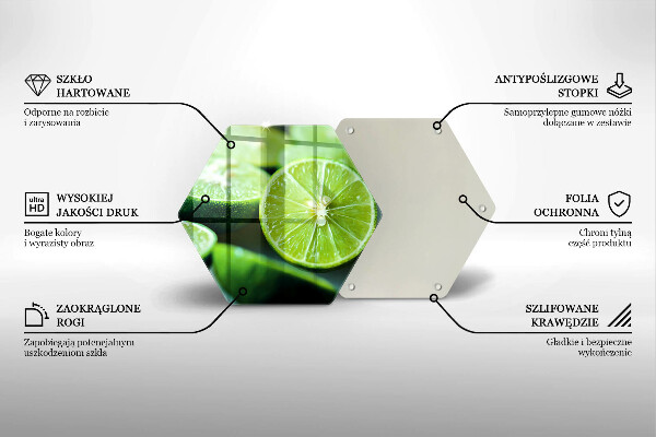 Üveg vágódeszka Lime citrus