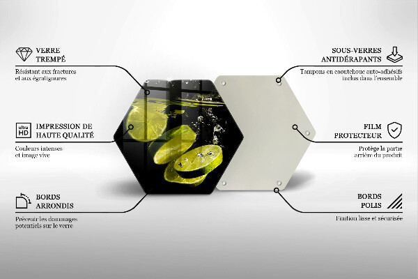 Üveg vágódeszka Lime vízben