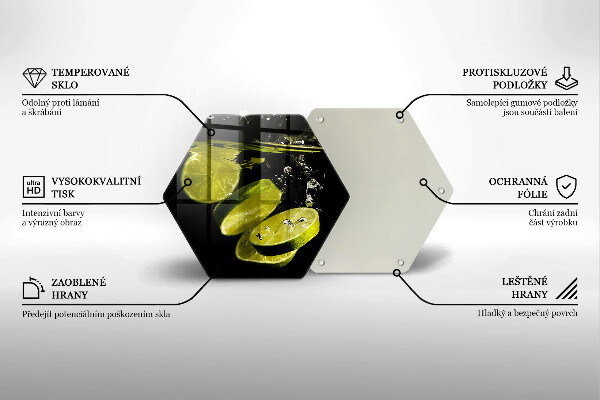 Üveg vágódeszka Lime vízben