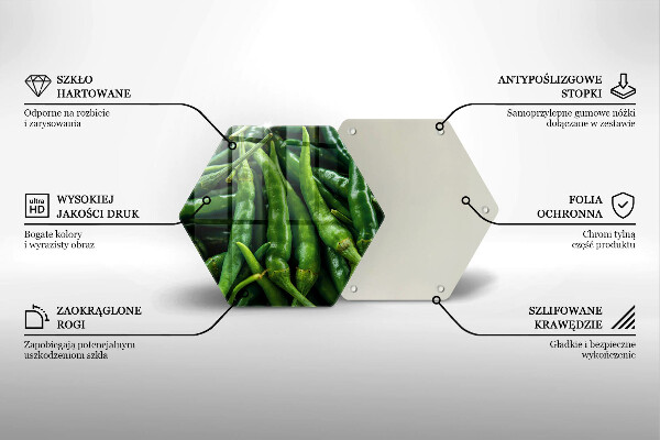 Üveg vágódeszka Borsó hüvely