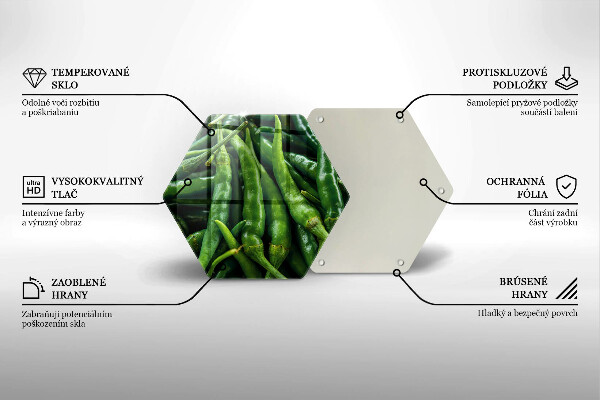 Üveg vágódeszka Borsó hüvely