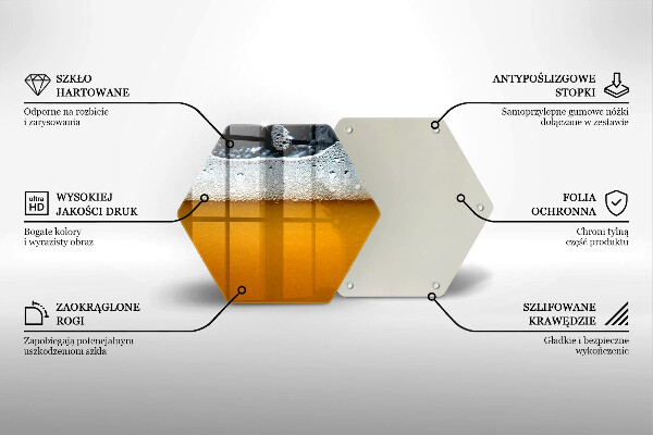 Üveg vágódeszka Igyál sörhabot