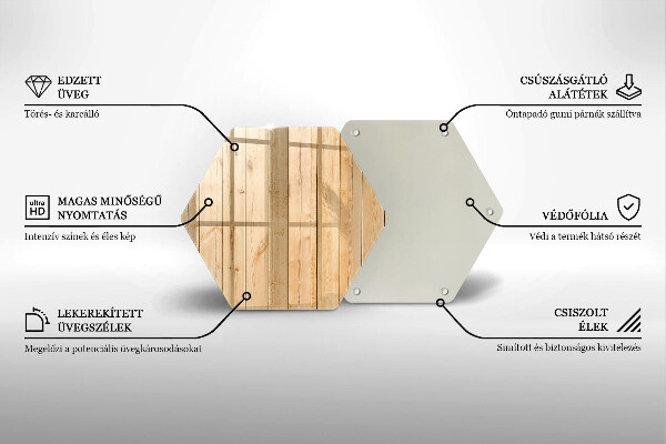 Üveg vágódeszka Finom fa táblák