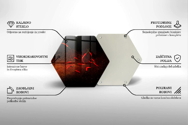 Üveg vágódeszka Csípős chili paprika