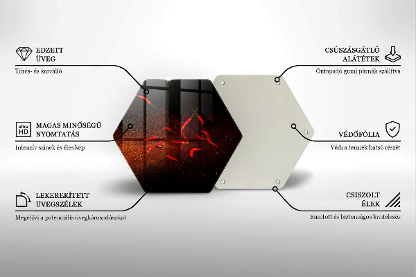 Üveg vágódeszka Csípős chili paprika