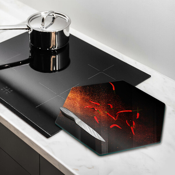 Üveg vágódeszka Csípős chili paprika