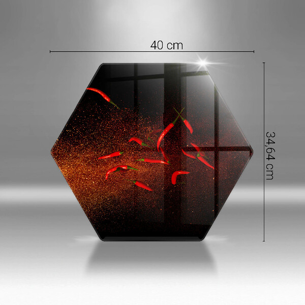 Üveg vágódeszka Csípős chili paprika